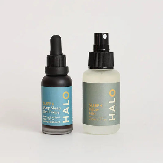 1 x Halo Deep Sleep Oral Drops and 1 x Halo Pillow Mist Bundle